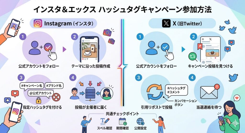 SNSハッシュタグキャンペーン Instagram、(X)エックス